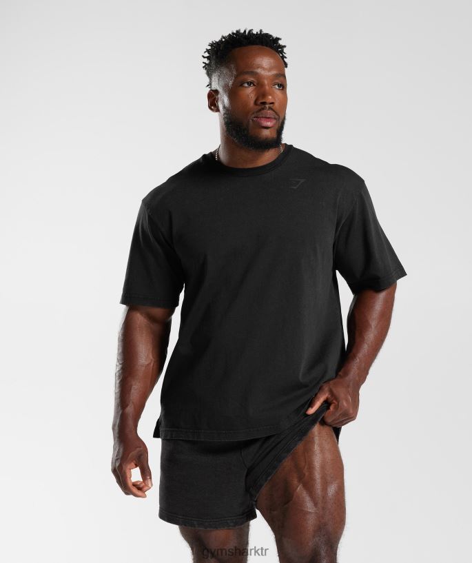 basınçlı tişört 8H4J02678 Gymshark Giyim erkekler siyah