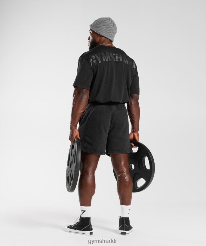 basınçlı tişört 8H4J02678 Gymshark Giyim erkekler siyah