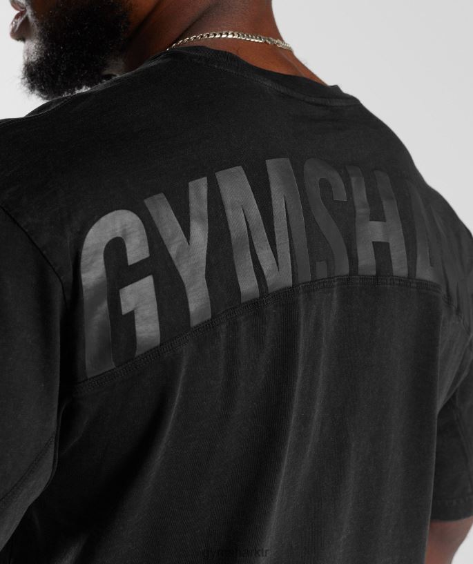 basınçlı tişört 8H4J02678 Gymshark Giyim erkekler siyah