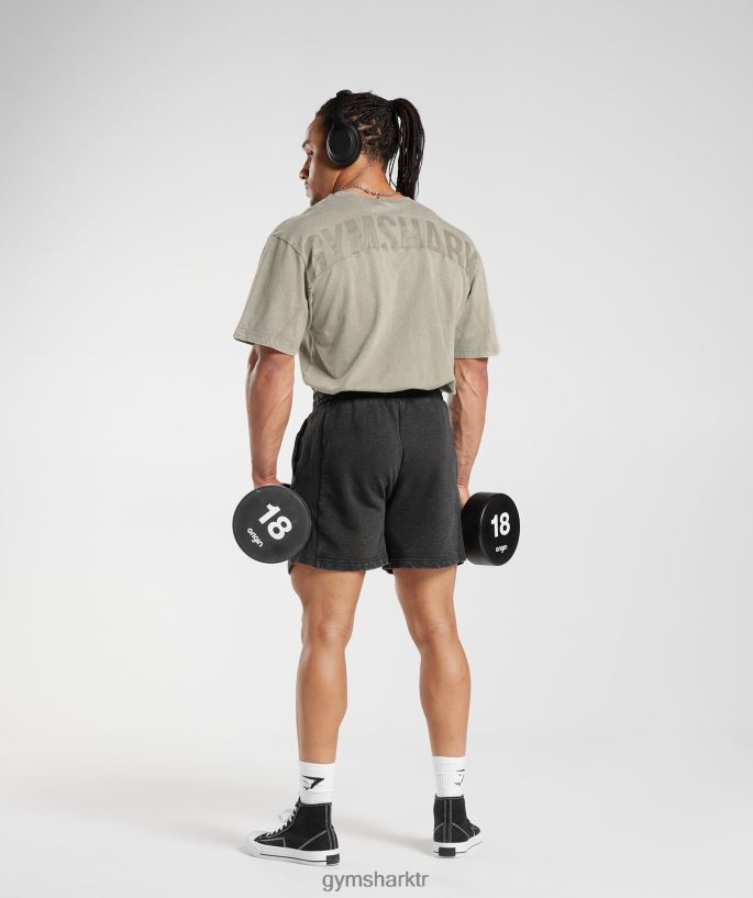 basınçlı tişört 8H4J02689 Gymshark Giyim erkekler ekru kahverengi