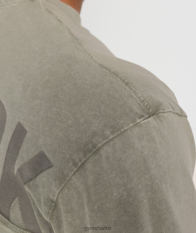 basınçlı tişört 8H4J02689 Gymshark Giyim erkekler ekru kahverengi