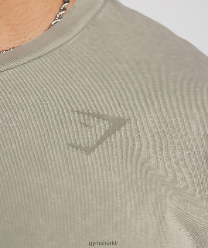basınçlı tişört 8H4J02689 Gymshark Giyim erkekler ekru kahverengi