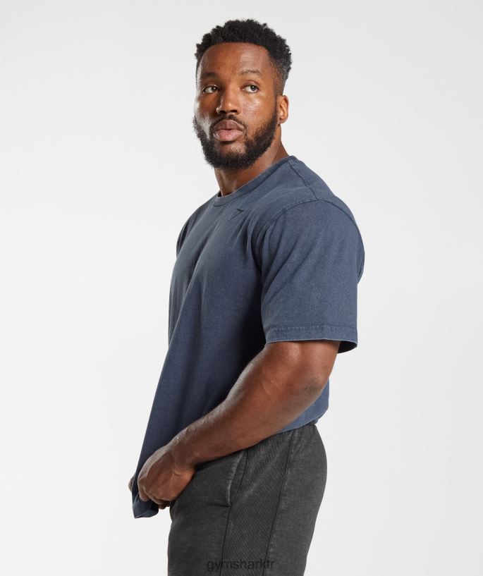 basınçlı tişört 8H4J02713 Gymshark Giyim erkekler akşam mavisi