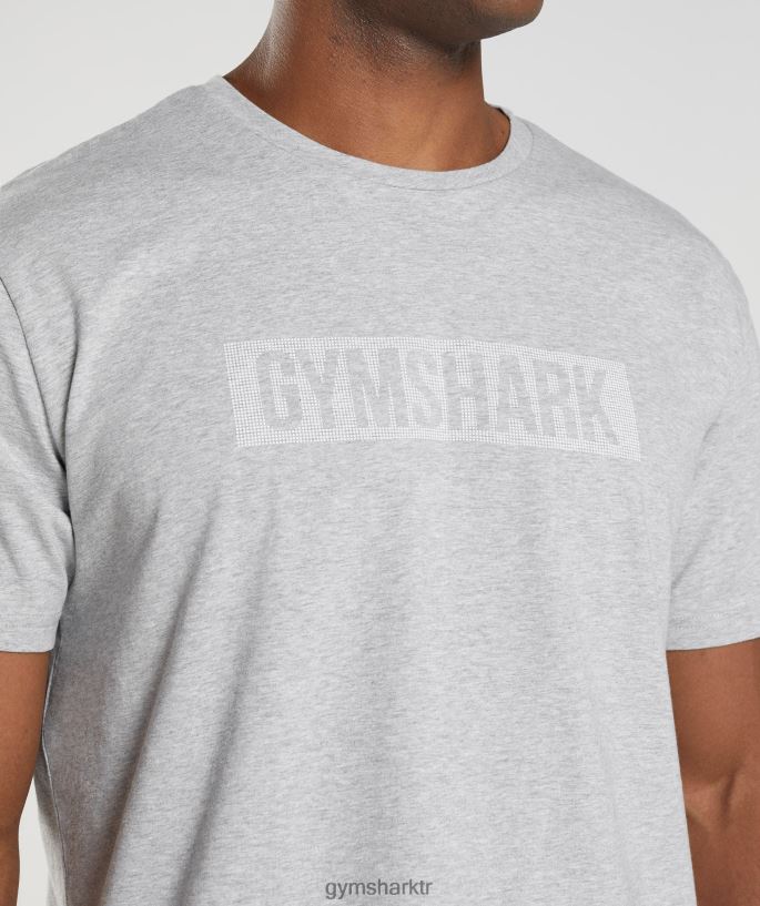blok tişört 8H4J02714 Gymshark Giyim erkekler açık gri marn