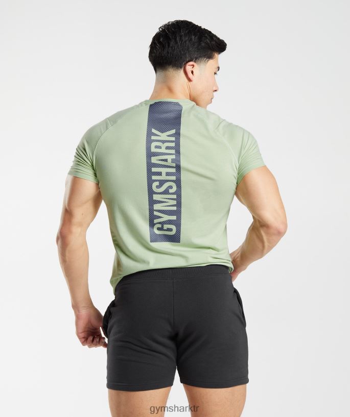 cesur tişört 8H4J02729 Gymshark Giyim erkekler bitki örtüsü yeşili