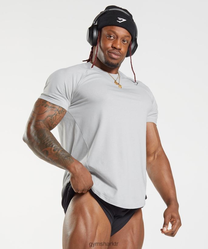 cesur tişört 8H4J02762 Gymshark Giyim erkekler açık gri