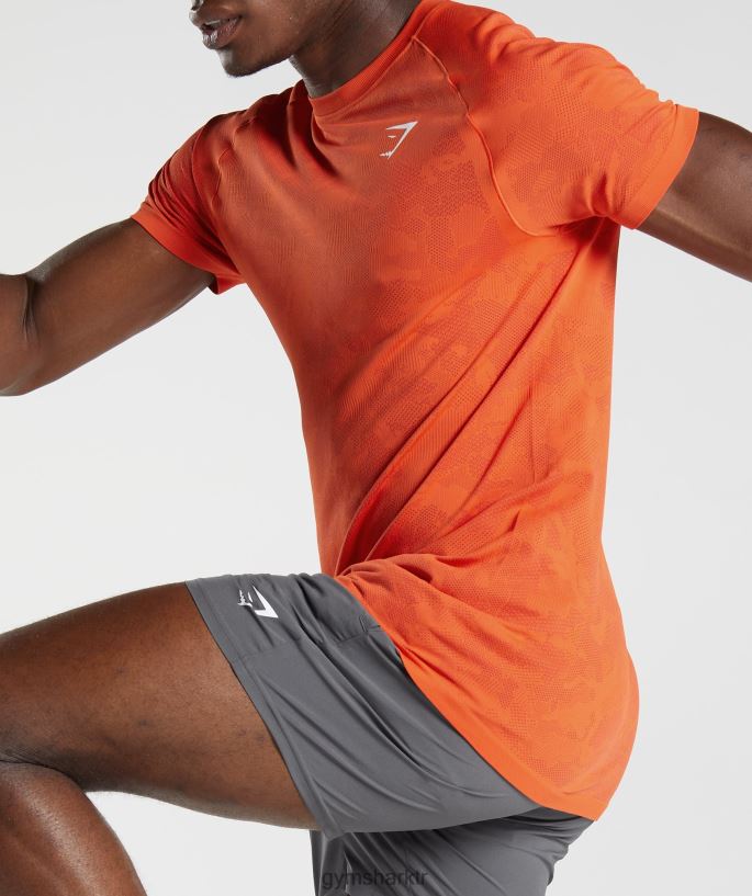 coğrafi dikişsiz tişört 8H4J02616 Gymshark Giyim erkekler biber kırmızısı/salsa kırmızısı