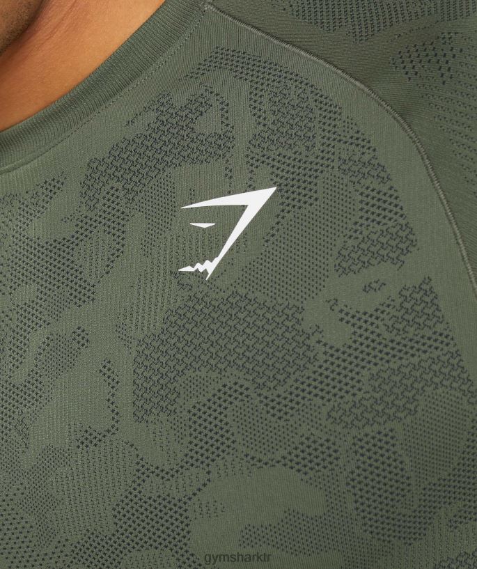 coğrafi dikişsiz tişört 8H4J02658 Gymshark Giyim erkekler çekirdek zeytin/siyah