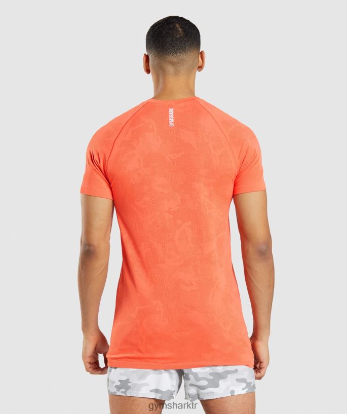 coğrafi dikişsiz tişört 8H4J02668 Gymshark Giyim erkekler papaya portakalı/baharatlı portakal