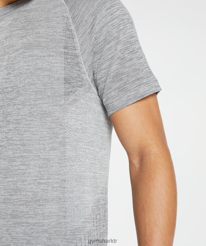 dikişsiz tişörtü tekrar al 8H4J02634 Gymshark Giyim erkekler açık gri/siyah kırçıllı