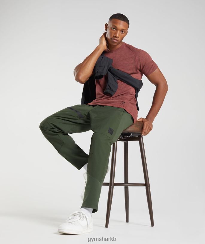 dikişsiz tişörtü tekrar al 8H4J02673 Gymshark Giyim erkekler gül kahvesi/siyah kırçıllı