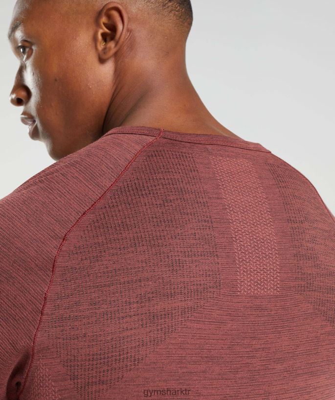 dikişsiz tişörtü tekrar al 8H4J02673 Gymshark Giyim erkekler gül kahvesi/siyah kırçıllı