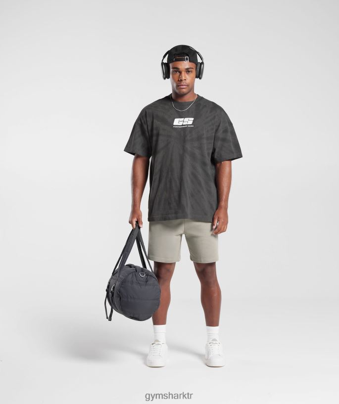 dinlenme günü tişörtü 8H4J02772 Gymshark Giyim erkekler silüet gri/siyah/spiral optik yıkama