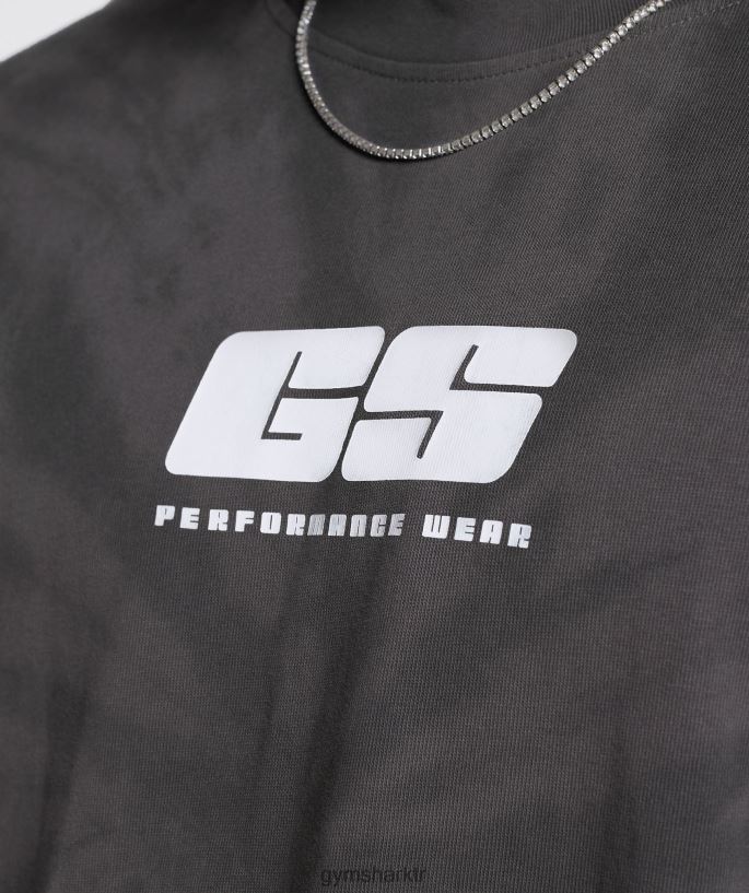 dinlenme günü tişörtü 8H4J02772 Gymshark Giyim erkekler silüet gri/siyah/spiral optik yıkama
