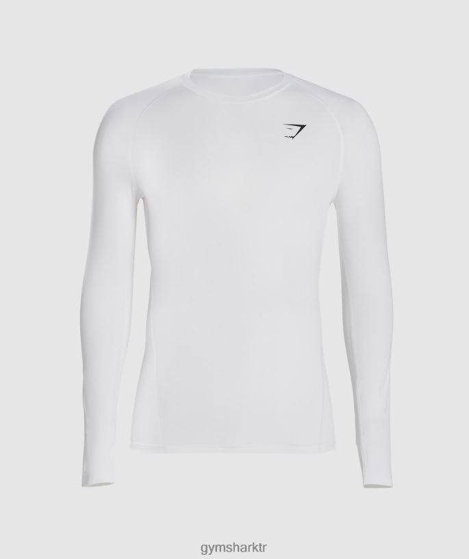 element baselayer uzun kollu t-shirt 8H4J02631 Gymshark Giyim erkekler beyaz