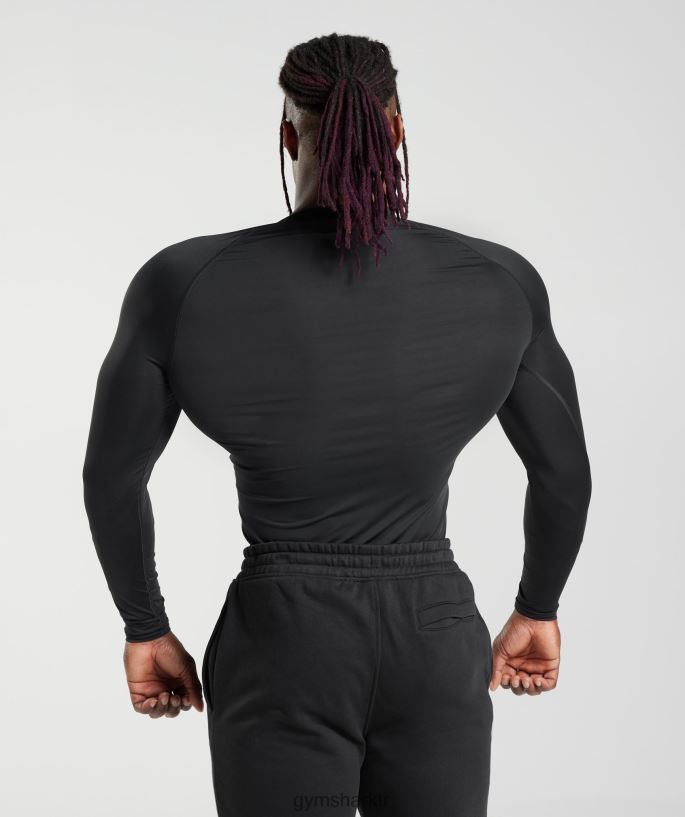 element baselayer uzun kollu t-shirt 8H4J02671 Gymshark Giyim erkekler siyah