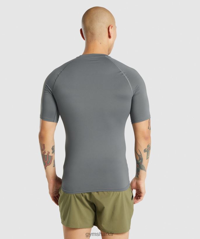 element içlik t-shirt 8H4J02744 Gymshark Giyim erkekler odun kömürü