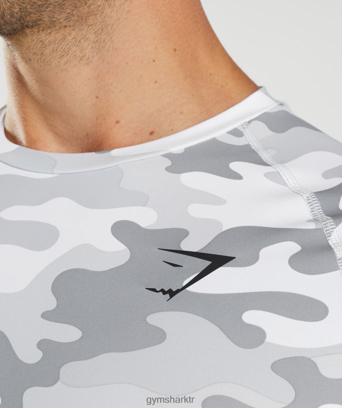 element içlik uzun kollu top 8H4J02624 Gymshark Giyim erkekler açık gri baskı