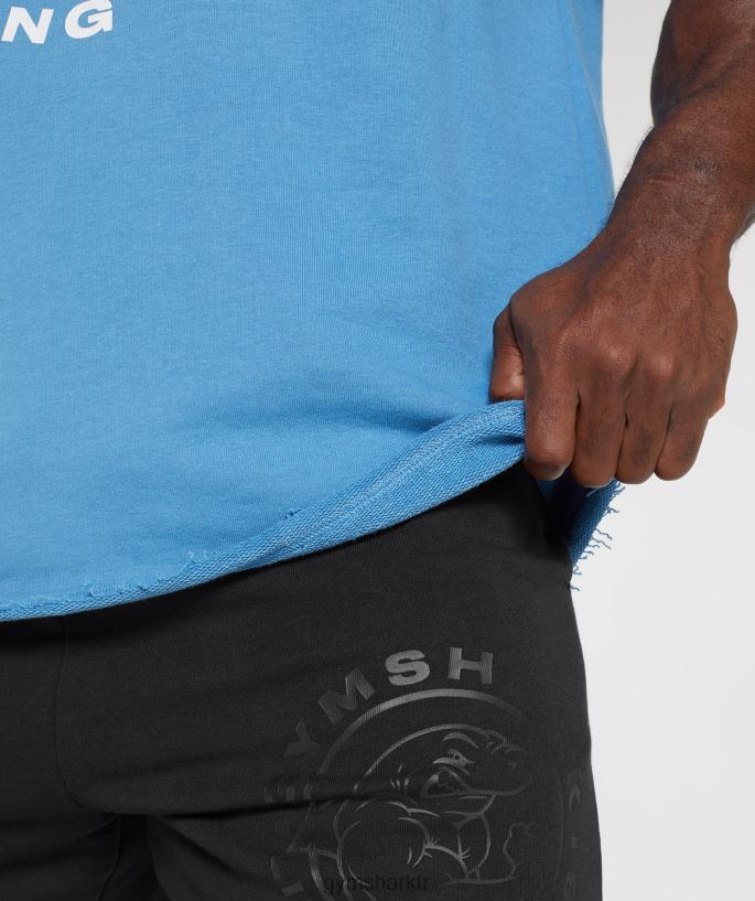 eski paçavra üst 8H4J02703 Gymshark Giyim erkekler kıyı mavisi