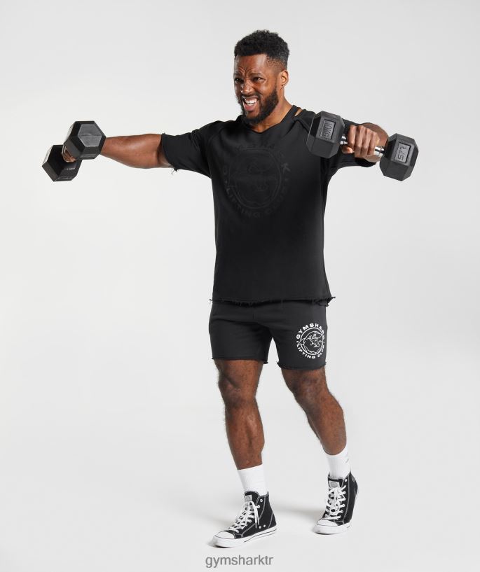 eski paçavra üst 8H4J02718 Gymshark Giyim erkekler siyah