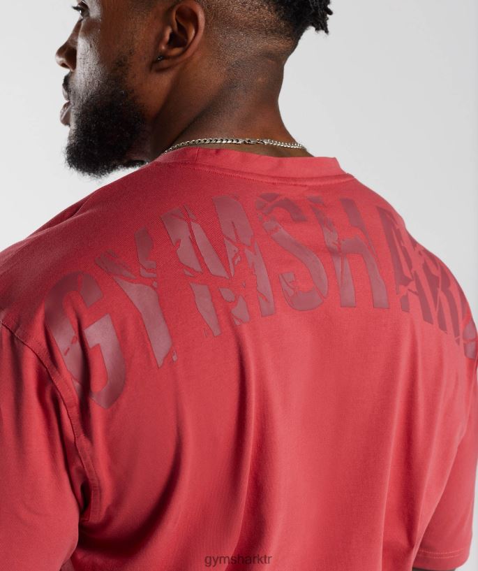 güç tişörtü 8H4J02602 Gymshark Giyim erkekler güneşte kurutulmuş kırmızı