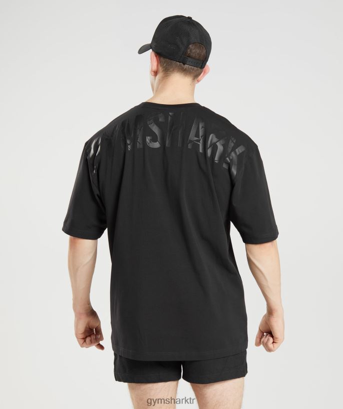 güç tişörtü 8H4J02621 Gymshark Giyim erkekler siyah