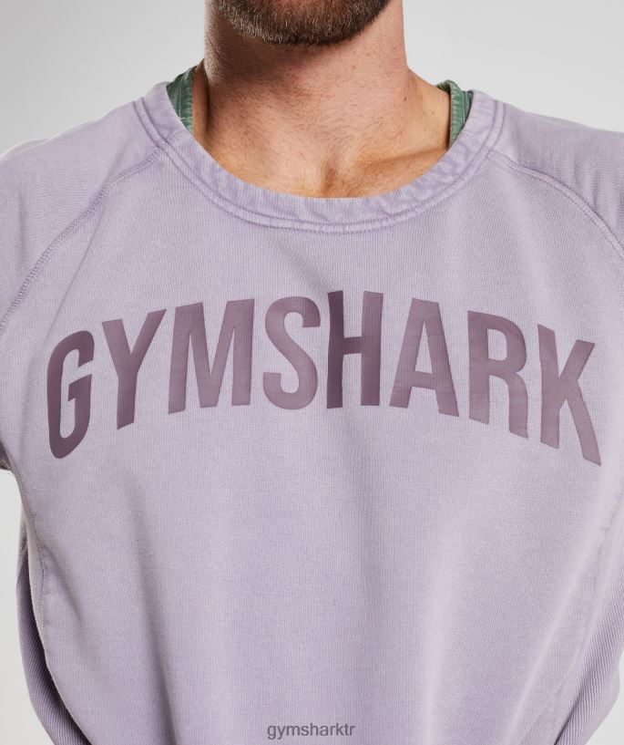 güç yıkanmış paçavra üst 8H4J02723 Gymshark Giyim erkekler gölgeli leylak
