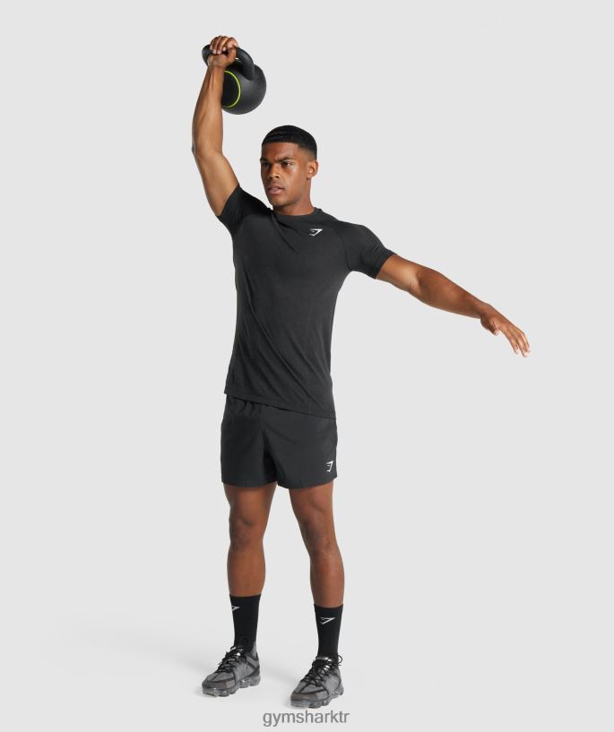 hayati ışık dikişsiz tişört 8H4J02709 Gymshark Giyim erkekler siyah marn