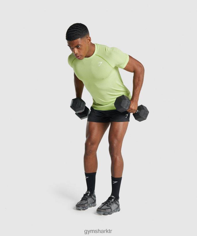 hayati ışık dikişsiz tişört 8H4J02735 Gymshark Giyim erkekler sarı marn