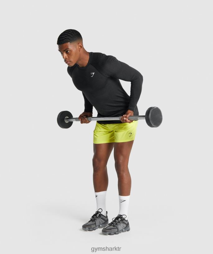 hayati ışık dikişsiz uzun kollu tişört 8H4J02746 Gymshark Giyim erkekler siyah marn