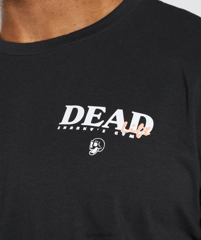 ölü kaldırma t-shirt 8H4J02777 Gymshark Giyim erkekler siyah