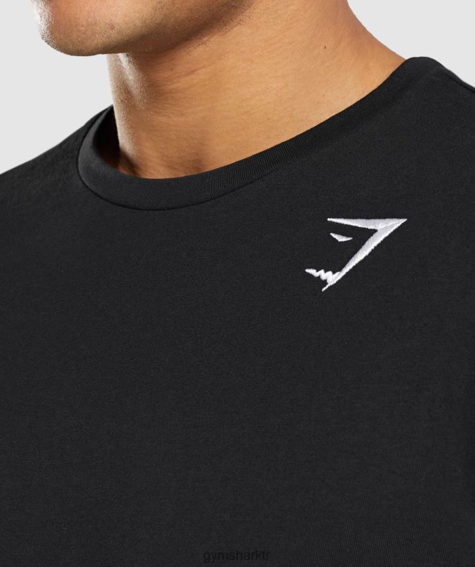 sorguç uzun kollu t-shirt 8H4J02579 Gymshark Giyim erkekler siyah