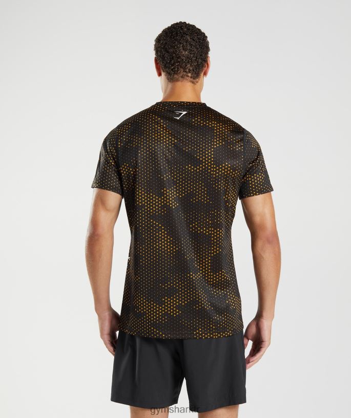 spor tişört 8H4J02692 Gymshark Giyim erkekler zerdeçal sarı baskı