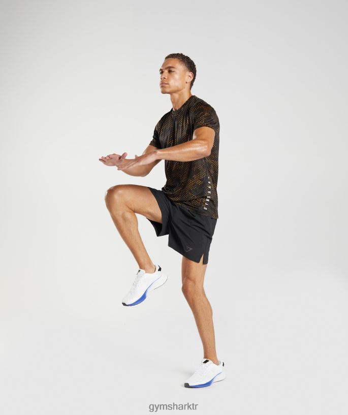 spor tişört 8H4J02692 Gymshark Giyim erkekler zerdeçal sarı baskı