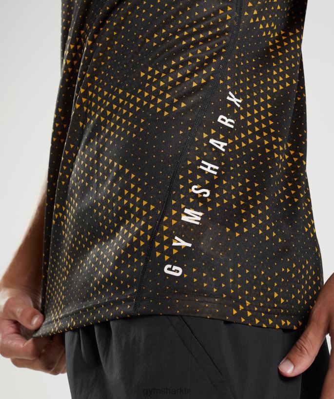 spor tişört 8H4J02692 Gymshark Giyim erkekler zerdeçal sarı baskı