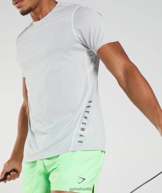 spor tişört 8H4J02756 Gymshark Giyim erkekler beyaz/dumanlı gri kırçıllı