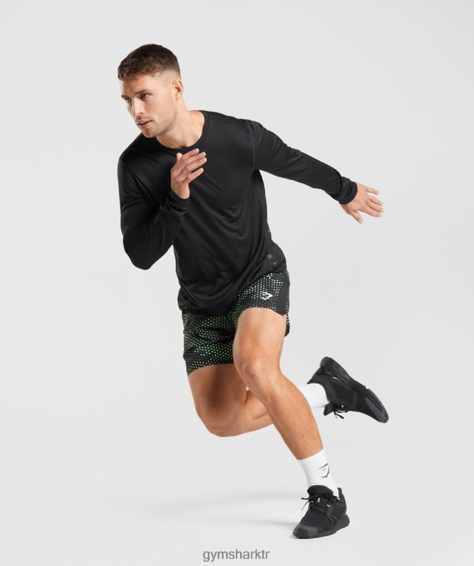 spor uzun kollu t-shirt 8H4J02584 Gymshark Giyim erkekler siyah/siyah kırçıllı