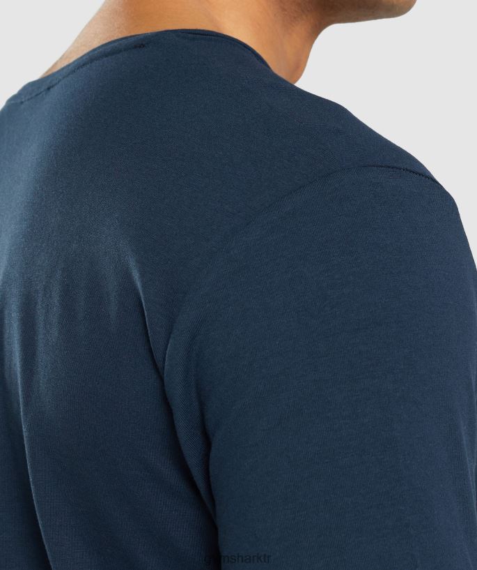 temel tişört 8H4J02710 Gymshark Giyim erkekler Donanma