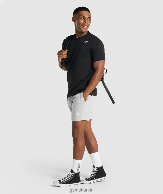 tepeli tişört 8H4J02574 Gymshark Giyim erkekler siyah