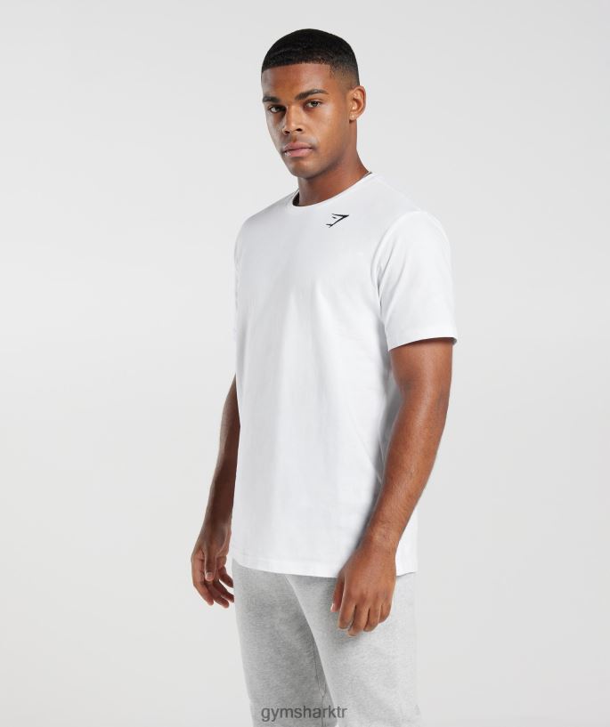 tepeli tişört 8H4J02578 Gymshark Giyim erkekler beyaz