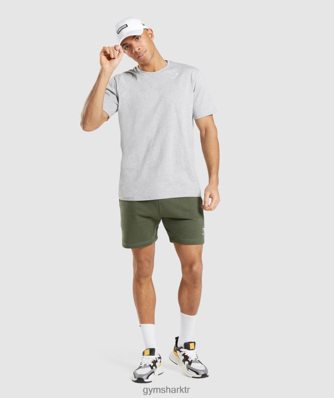 tepeli tişört 8H4J02582 Gymshark Giyim erkekler açık gri marn