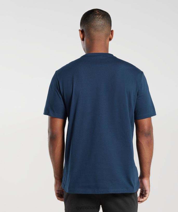 tepeli tişört 8H4J02586 Gymshark Giyim erkekler Donanma