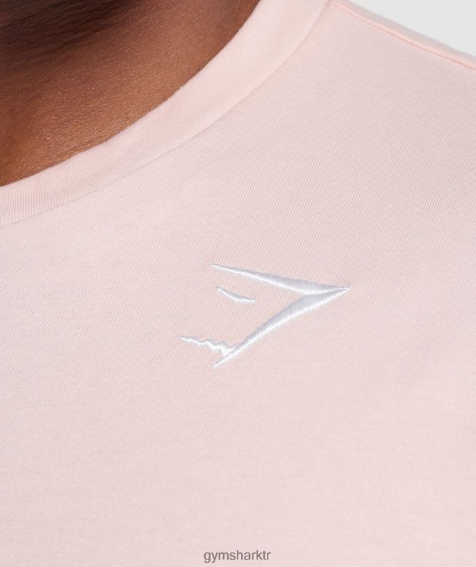 tepeli tişört 8H4J02680 Gymshark Giyim erkekler puslu pembe