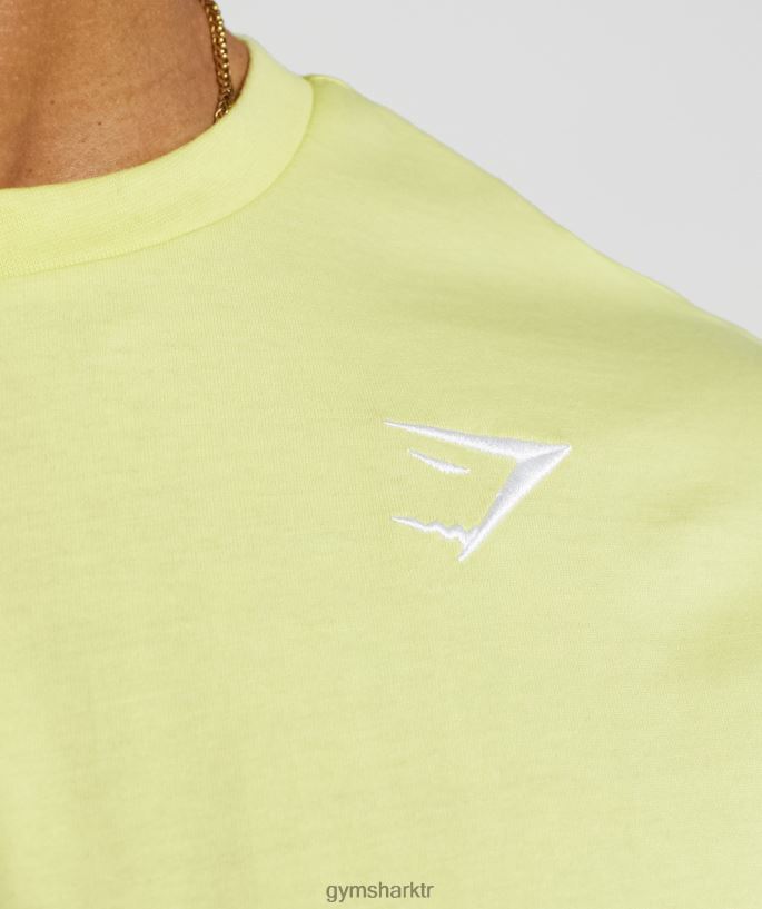 tepeli tişört 8H4J02769 Gymshark Giyim erkekler ateş böceği yeşili