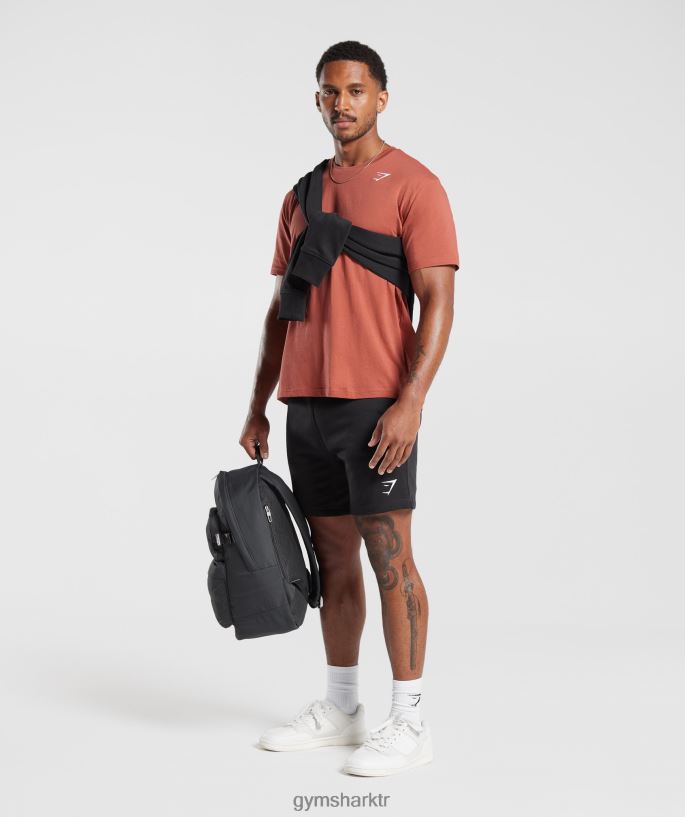 tepeli tişört 8H4J02770 Gymshark Giyim erkekler hurma kırmızısı