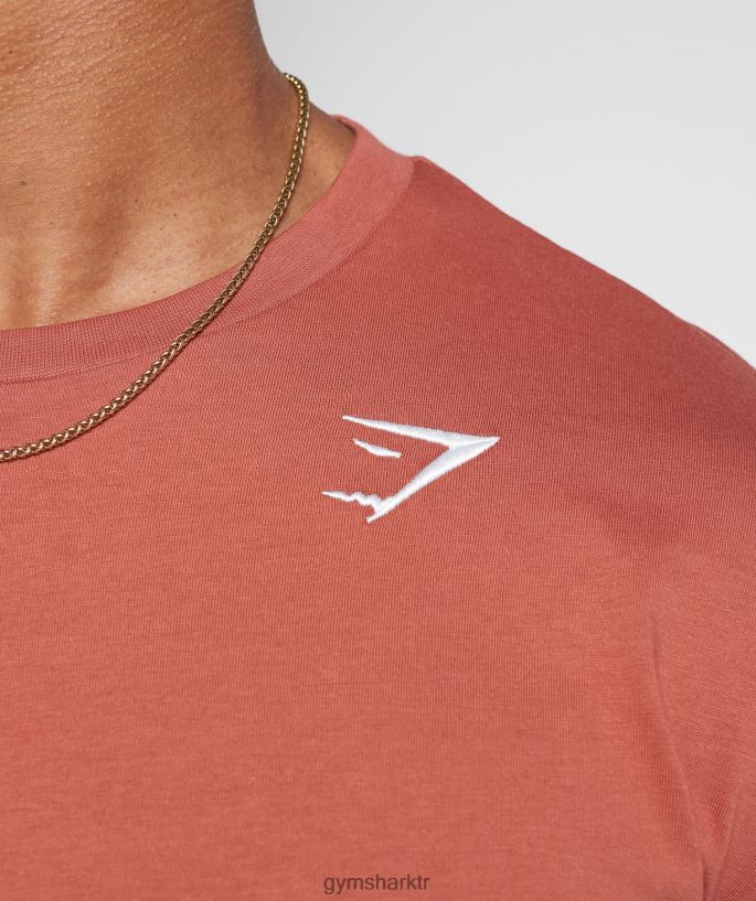 tepeli tişört 8H4J02770 Gymshark Giyim erkekler hurma kırmızısı