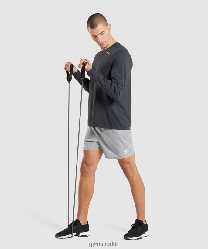 varış dikişsiz uzun kollu tişört 8H4J02752 Gymshark Giyim erkekler siyah marn