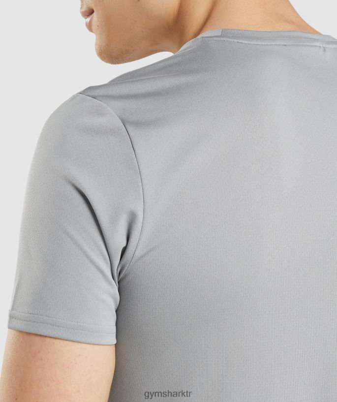 varış grafikli tişört 8H4J02665 Gymshark Giyim erkekler dumanlı gri