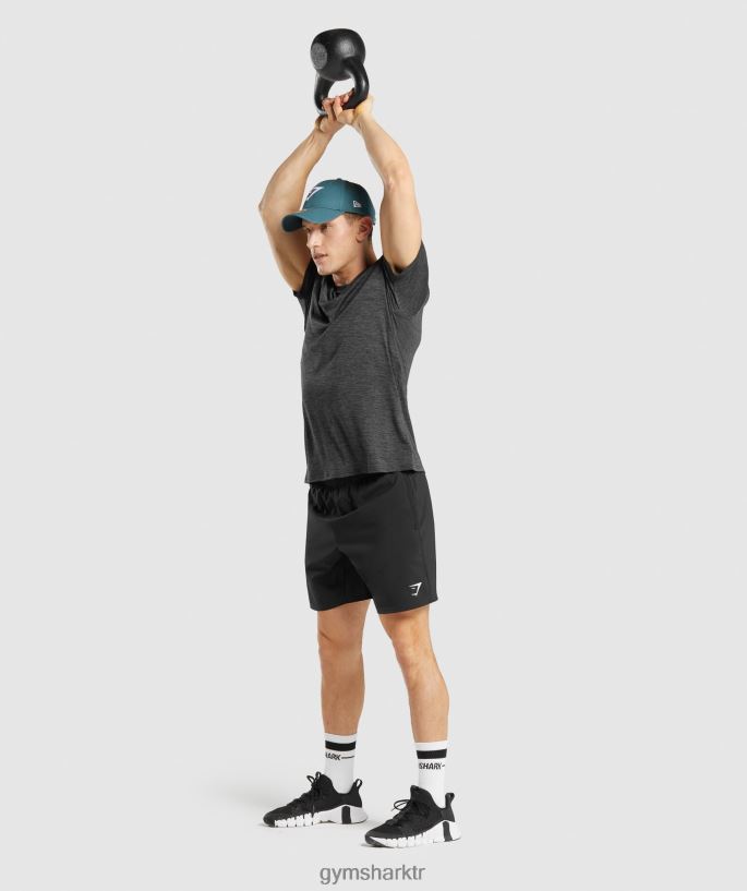 varış marl t-shirt 8H4J02612 Gymshark Giyim erkekler siyah