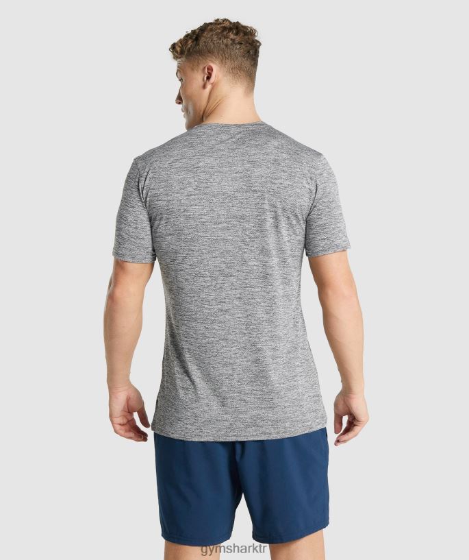 varış marl t-shirt 8H4J02698 Gymshark Giyim erkekler kömür marnı